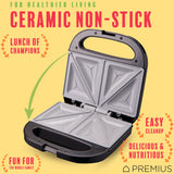 PREMIUS Ceramic Non-Stick Double Slice Sandwich Maker, 8.25x4.75 Inch Mold from ShopBobbys