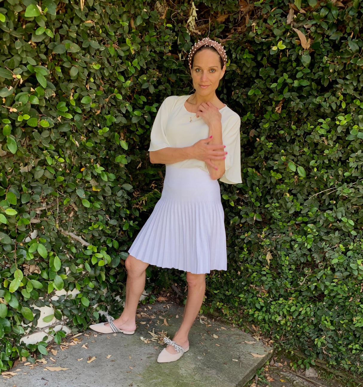 MM YEAR ROUND PLEATED - WHITE. from Mia Mod