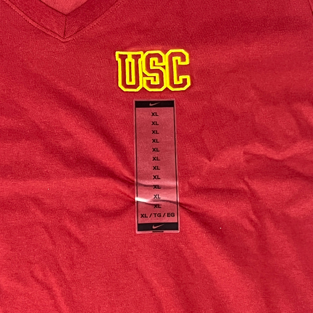 NIKE USC Trojans Logo Dri-Fit V-Neck T-Shirt Women's Sz XL Cardinal Red DQ1708-613 (New) from PayWut