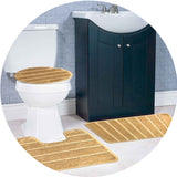 Atlanta 3-Piece Non-Slip Striped Tufted Bath Rug Set from ShopBobbys