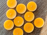 Pure Beeswax Tea light candles with hemp wicks | Set of 10 (100%) from Wellness by Ari