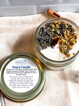 Peace Candle / Serenity Candle / Intention Candle / Ritual Candle / Crystal Candle / Pretty Candle / Organic Soy Wax Candle / Botanicals from Butter Me Up Organics