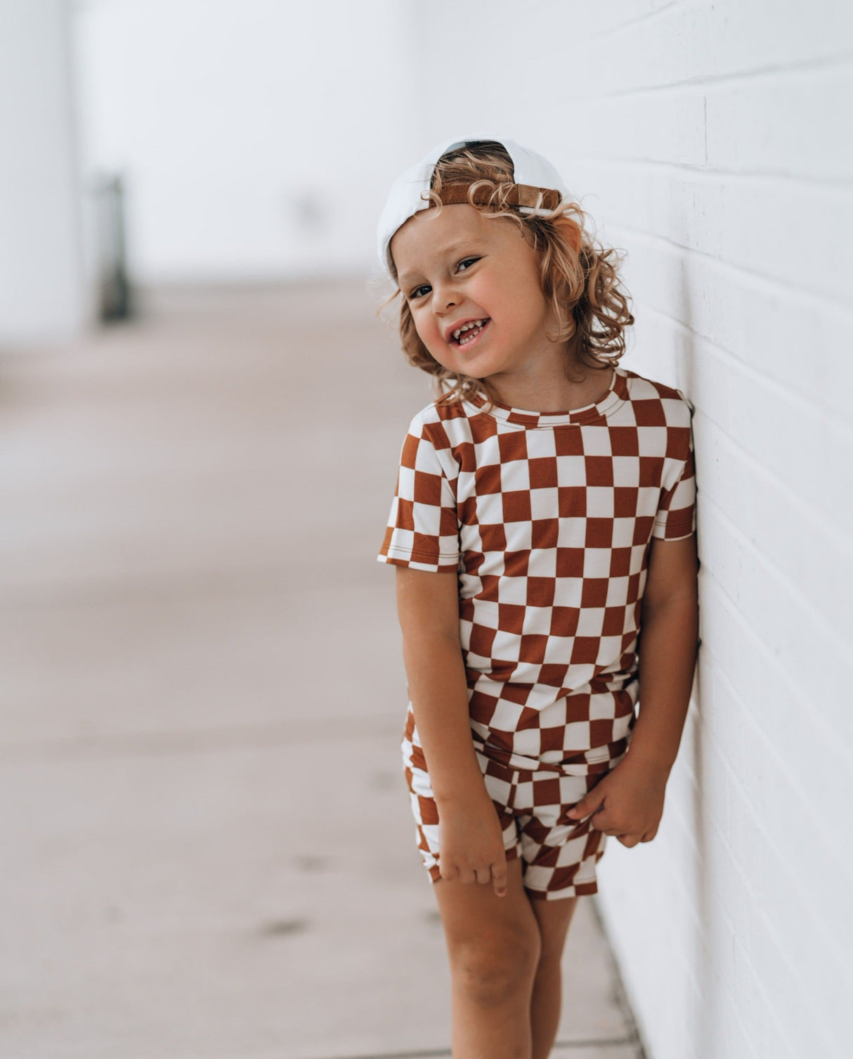 COPPER CHECKERS DREAM SHORT SET from DREAM BIG LITTLE CO