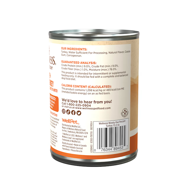 Wellness Adult 95% Turkey Wet Dog Food (13.2oz) from The Family Pet