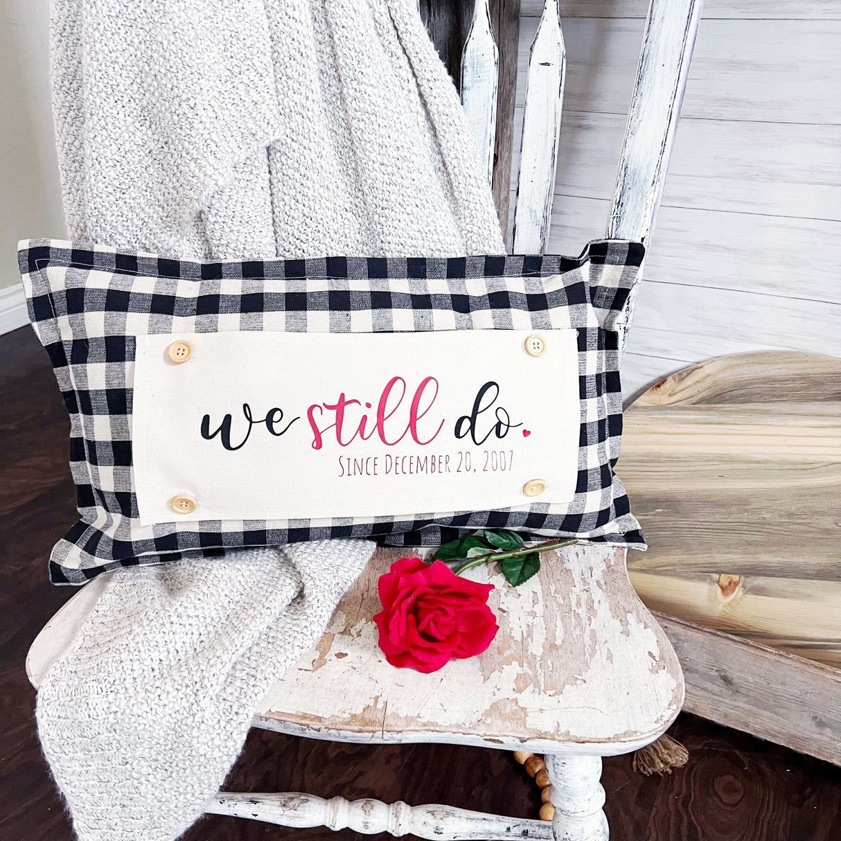Custom Panel: Personalized Your Wedding Date Anniversary Monogram Valentines  WE STILL DO DATE CUSTOM PANEL From PillowPanels