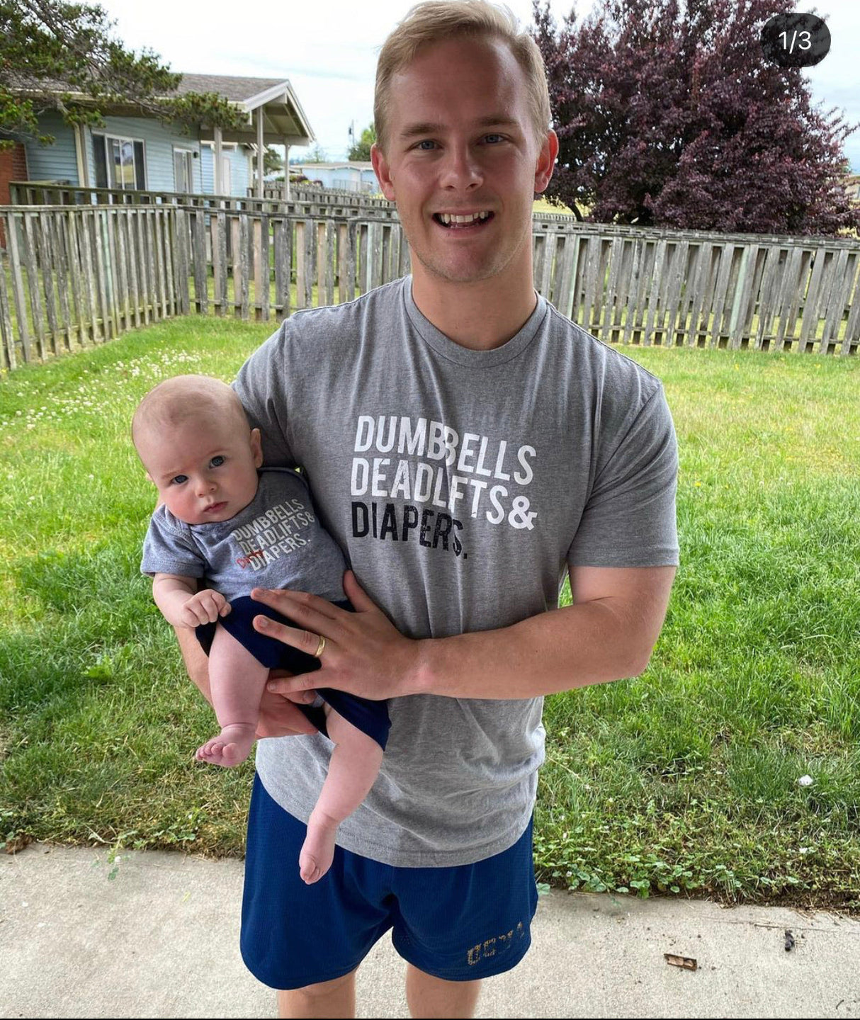 Heather Grey Triple D T-Shirt from DadBod Apparel