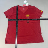 NIKE USC Trojans Logo Dri-Fit V-Neck T-Shirt Women's Sz XL Cardinal Red DQ1708-613 (New) from PayWut