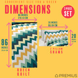 PREMIUS Montego 3 Piece Microfiber Wrinkle-Free Quilt Set, Green-Yellow from ShopBobbys