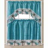 Elephant Embroidered Kitchen Curtain Set, Swag 60x36, 30x36 Inches from ShopBobbys