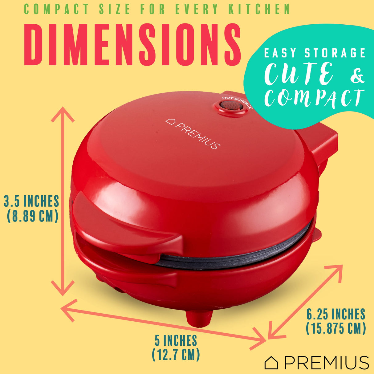 PREMIUS Ceramic Non-Stick Mini Snack Flat Griddle Maker, 4 Inch Mold from ShopBobbys