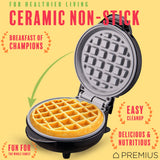 PREMIUS Ceramic Non-Stick Mini Snack Waffle Maker, 4 Inch Mold from ShopBobbys