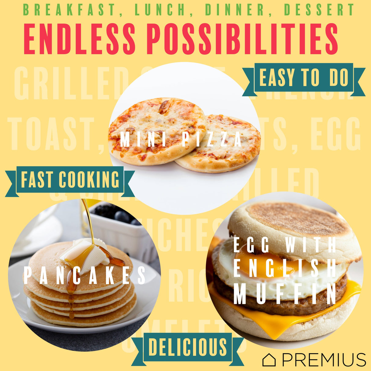 PREMIUS Ceramic Non-Stick Mini Snack Flat Griddle Maker, 4 Inch Mold from ShopBobbys