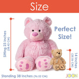 JOON Huge Teddy Bear With Ribbon, Pink from ShopBobbys