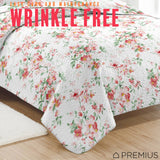 PREMIUS Jennifer 3 Piece Microfiber Wrinkle-Free Quilt Set, White-Red-Green from ShopBobbys