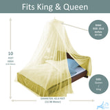 Just Relax Elegant Mosquito Net Bed Canopy Set, Yellow, Queen-King from ShopBobbys