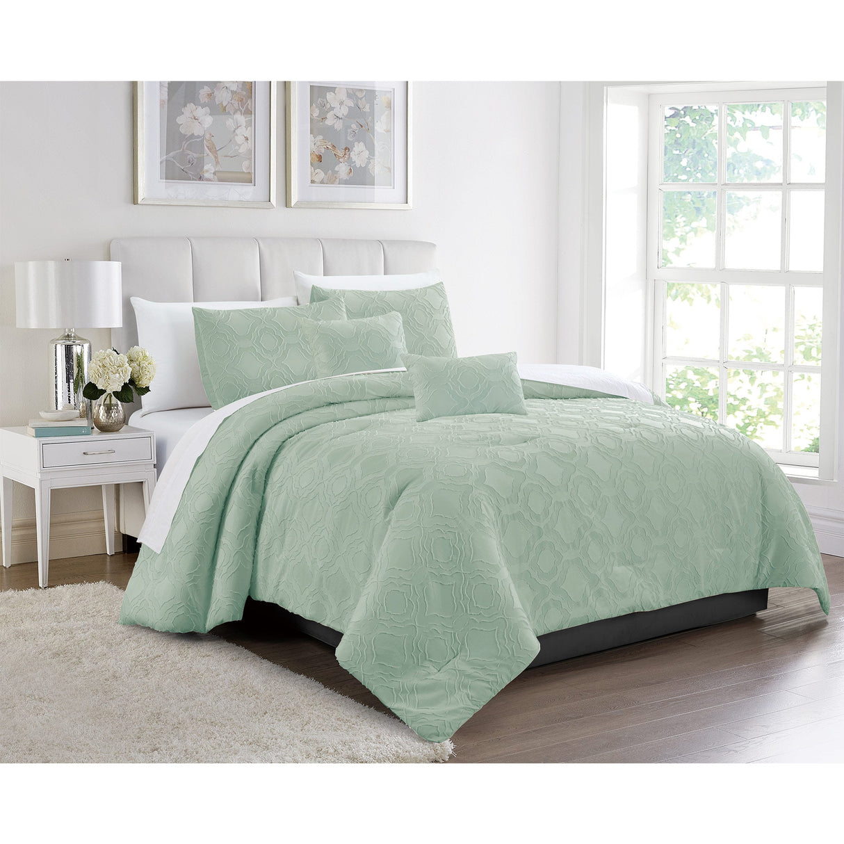 Harmony 5 Piece Moroccan Clip Jacquard Comforter Set from ShopBobbys
