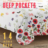 PREMIUS Butterfly Soft Wrinkle-Free Microfiber Sheet Set, White-Multi from ShopBobbys