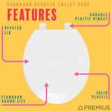 PREMIUS Beveled Plastic Toilet Seat, Standard Round, 17 Inches from ShopBobbys