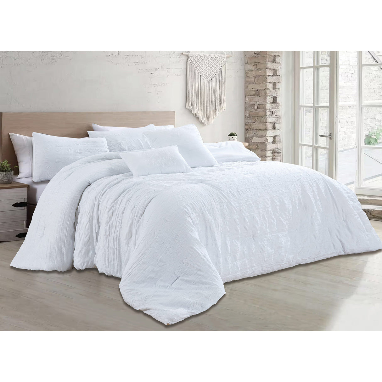 Astrid 5 Piece Crinkled Fabric Comforter Set from ShopBobbys