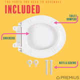 PREMIUS Slow Close Beveled Plastic Toilet Seat, Standard Round, 17 Inches from ShopBobbys