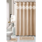 Cynthia 18 Piece Shower Curtain with Embroidered Non-Slip Bath Rug and Towel Set from ShopBobbys