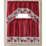 Elephant Embroidered Kitchen Curtain Set, Swag 60x36, 30x36 Inches from ShopBobbys