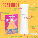 PREMIUS Rechargeable Cordless Hawaiian Shaved Ice Maker, Snow Cone Machine, White from ShopBobbys