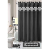 Cynthia 18 Piece Shower Curtain with Embroidered Non-Slip Bath Rug and Towel Set from ShopBobbys
