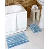 PREMIUS Emma 2 Piece Striped Fur Bath Rug Set, 17x24 & 20x32 Inches from ShopBobbys