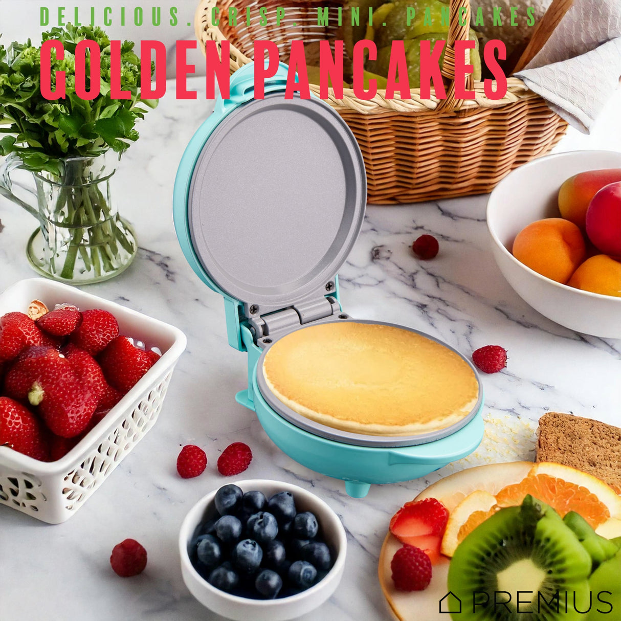 PREMIUS Ceramic Non-Stick Mini Snack Flat Griddle Maker, 4 Inch Mold from ShopBobbys