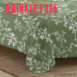 PREMIUS Fernando Soft Wrinkle-Free Microfiber Sheet Set, Green-White from ShopBobbys