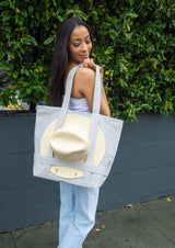 The Original Canvas Traveler Bag- Navy Stripe from Hat Attack New York