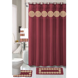 Cynthia 18 Piece Shower Curtain with Embroidered Non-Slip Bath Rug and Towel Set from ShopBobbys