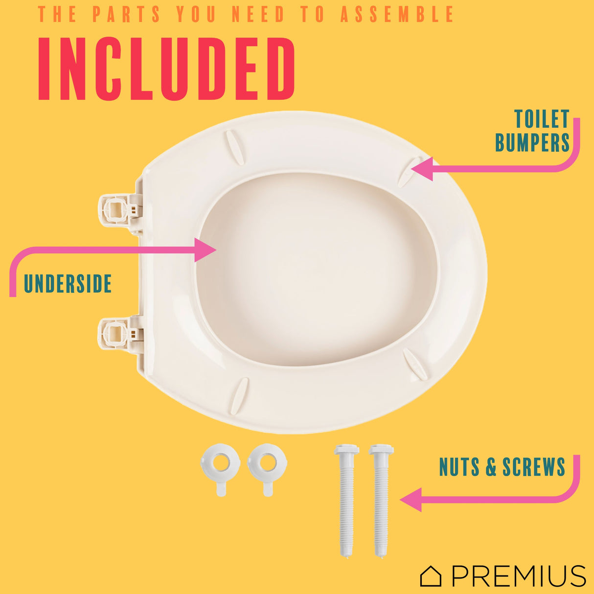 PREMIUS Beveled Plastic Toilet Seat, Standard Round, 17 Inches from ShopBobbys