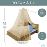 Just Relax Elegant Mosquito Net Bed Canopy Set, Beige, Twin-Full from ShopBobbys