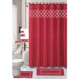 Tristan 18 Piece Shower Curtain with Embroidered Non-Slip Bath Rug and Towel Set from ShopBobbys