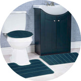 Atlanta 3-Piece Non-Slip Striped Tufted Bath Rug Set from ShopBobbys