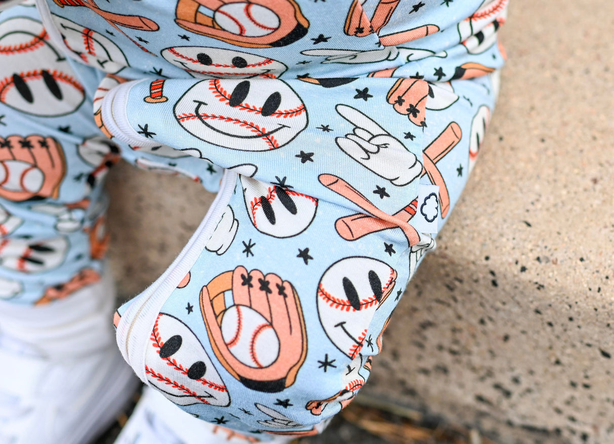 BASEBALL SMILEY DREAM ROMPER from DREAM BIG LITTLE CO