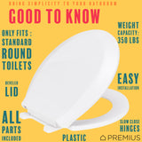 PREMIUS Slow Close Beveled Plastic Toilet Seat, Standard Round, 17 Inches from ShopBobbys