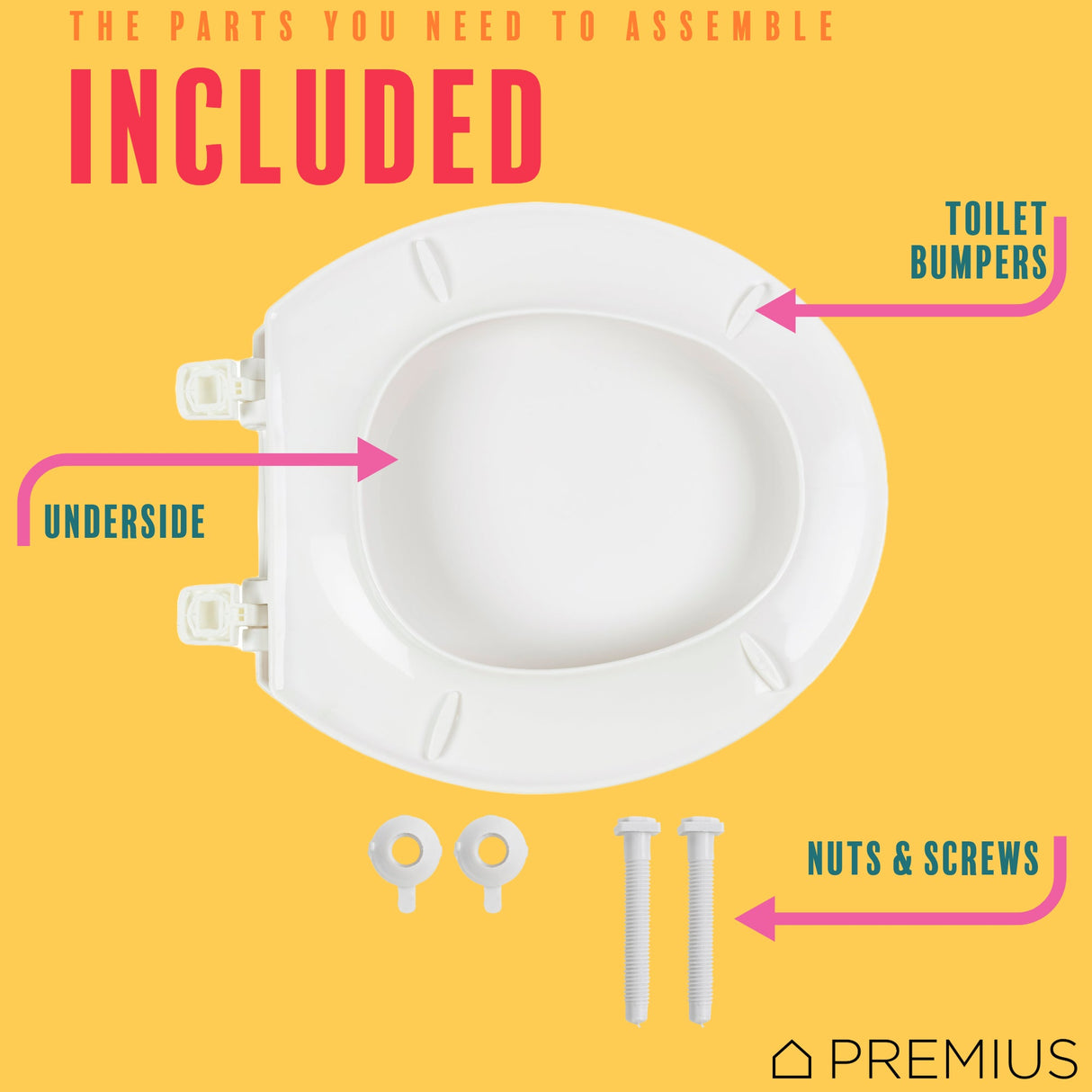 PREMIUS Beveled Plastic Toilet Seat, Standard Round, 17 Inches from ShopBobbys