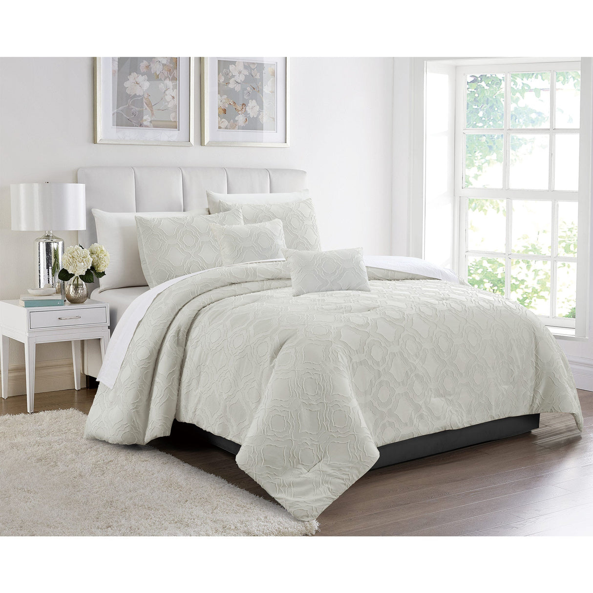 Harmony 5 Piece Moroccan Clip Jacquard Comforter Set from ShopBobbys