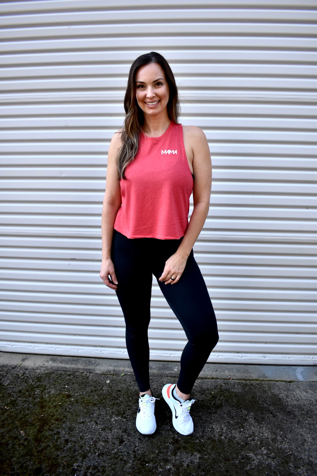 Mama Racerback Crop Tank Top from DadBod Apparel