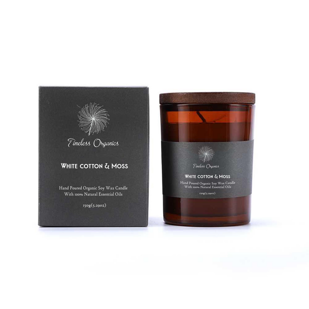 Timeless Candle - White Moss + Cotton from Timeless Organics Skin Care