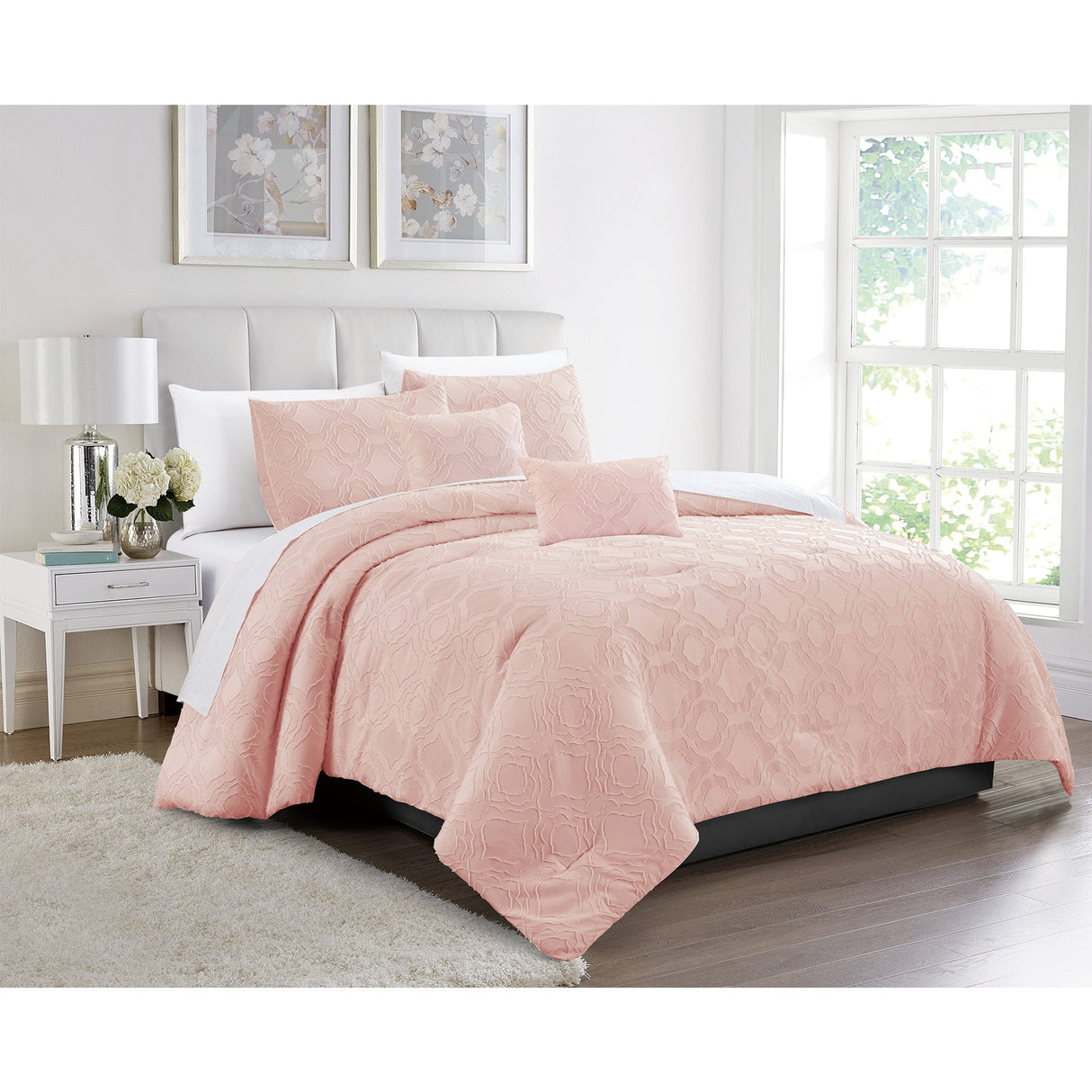 Harmony 5 Piece Moroccan Clip Jacquard Comforter Set from ShopBobbys