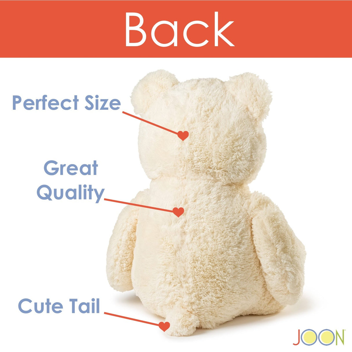 JOON Huge Teddy Bear With Ribbon, Cream from ShopBobbys