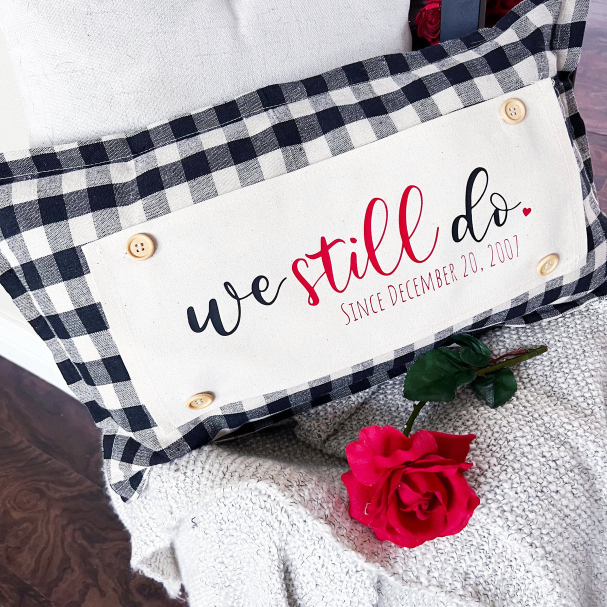 Custom Panel: Personalized Your Wedding Date Anniversary Monogram Valentines  WE STILL DO DATE CUSTOM PANEL From PillowPanels