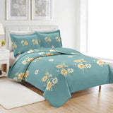 PREMIUS Lucea 3 Piece Microfiber Wrinkle-Free Quilt Set, Soft Blue from ShopBobbys