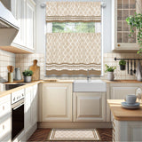 Achim Boho Printed Kitchen Curtain Set, Mocha, Valance 58x13, Tiers 58x36 Inches from ShopBobbys