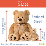 JOON Huge Teddy Bear With Ribbon, Tan from ShopBobbys
