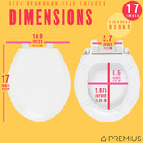 PREMIUS Slow Close Beveled Plastic Toilet Seat, Standard Round, 17 Inches from ShopBobbys